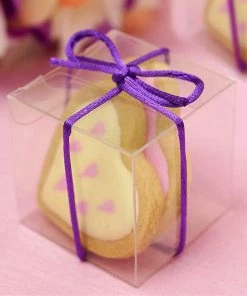 HIER_5310 25 Pack | 2" Easy-To-Assemble Clear PVC Party Favor Candy Gift Boxes Chargers & Centerpieces