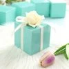HIER_5310 Chargers & Centerpieces 100 Pack | 3" Easy DIY Turquoise Party/Shower Favor Candy Gift Boxes