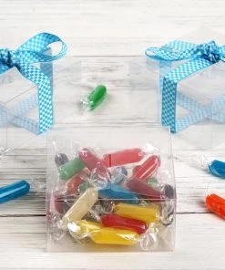 HIER_5310 25 Pack | 4"x4"x2" Clear Cake Cupcake Party Favor Gift Boxes, DIY Chargers & Centerpieces