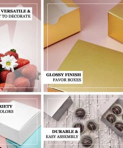 HIER_5310 100 Pack | 4"x4"x2" Navy Blue Cake Cupcake Party Favor Gift Boxes, DIY Chargers & Centerpieces 14 HIER_5310 100 Pack | 4