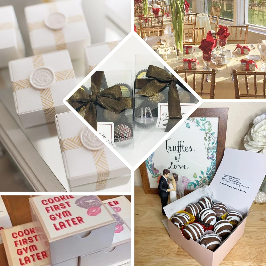 HIER_5310 100 Pack | 4"x4"x2" Navy Blue Cake Cupcake Party Favor Gift Boxes, DIY Chargers & Centerpieces 5 HIER_5310 100 Pack | 4"x4"x2" Navy Blue Cake Cupcake Party Favor Gift Boxes, DIY Chargers & Centerpieces