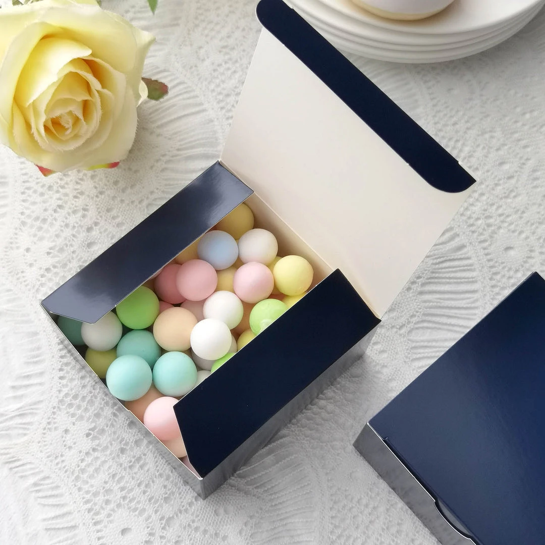 HIER_5310 100 Pack | 4"x4"x2" Navy Blue Cake Cupcake Party Favor Gift Boxes, DIY Chargers & Centerpieces 10 HIER_5310 100 Pack | 4"x4"x2" Navy Blue Cake Cupcake Party Favor Gift Boxes, DIY Chargers & Centerpieces