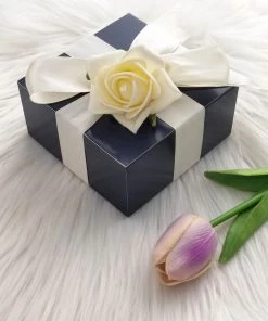 HIER_5310 100 Pack | 4"x4"x2" Navy Blue Cake Cupcake Party Favor Gift Boxes, DIY Chargers & Centerpieces