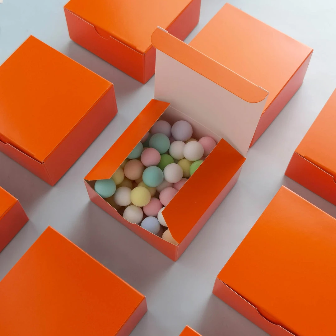 HIER_5310 100 Pack | 4"x4"x2" Orange Cake Cupcake Party Favor Gift Boxes, DIY 9 HIER_5310 100 Pack | 4"x4"x2" Orange Cake Cupcake Party Favor Gift Boxes, DIY