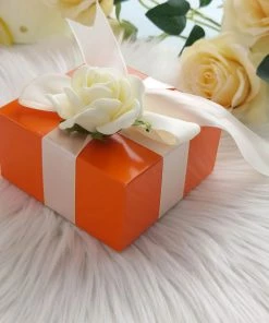 HIER_5310 100 Pack | 4"x4"x2" Orange Cake Cupcake Party Favor Gift Boxes, DIY 20 HIER_5310 100 Pack | 4