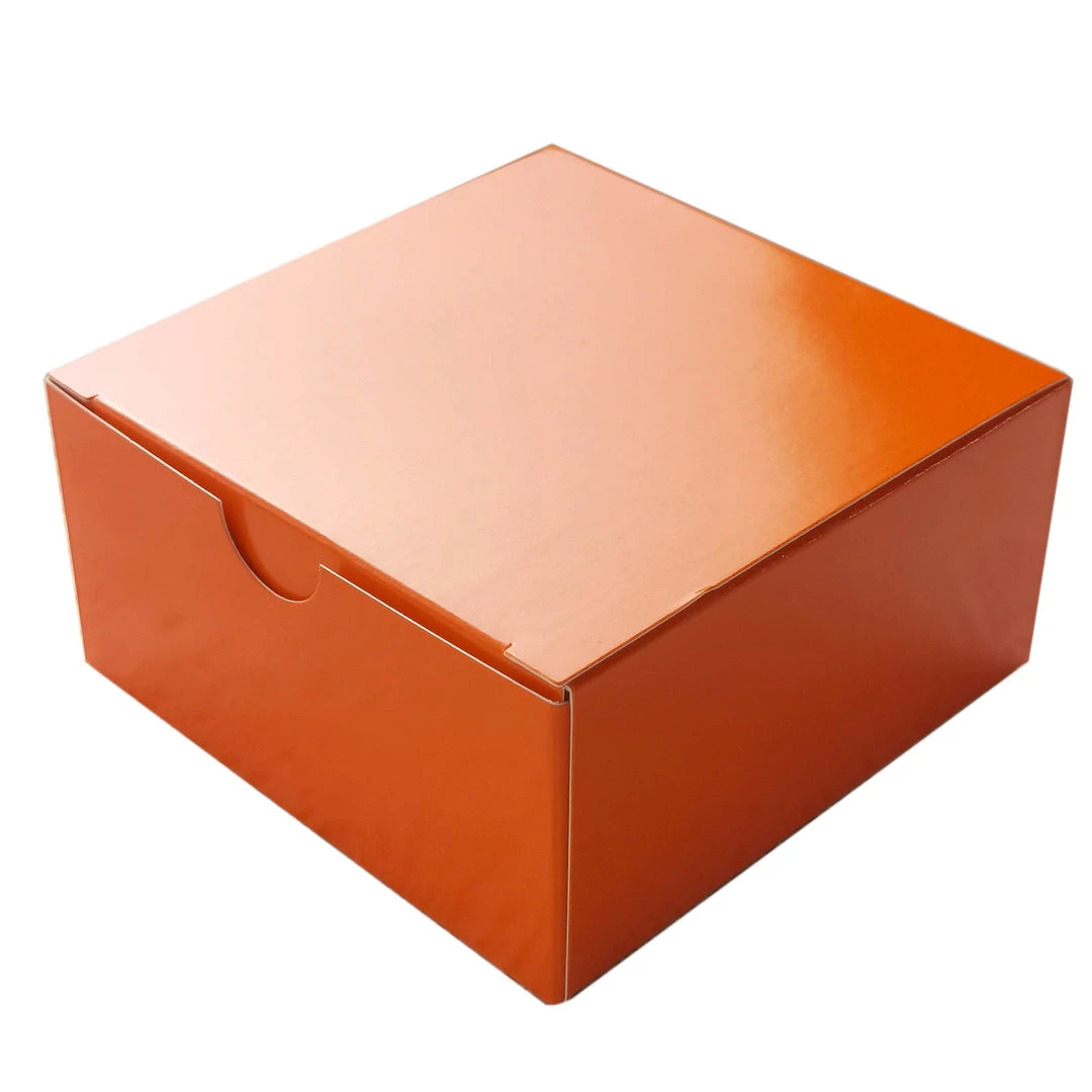 HIER_5310 100 Pack | 4"x4"x2" Orange Cake Cupcake Party Favor Gift Boxes, DIY 3 HIER_5310 100 Pack | 4"x4"x2" Orange Cake Cupcake Party Favor Gift Boxes, DIY