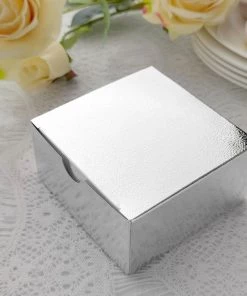 HIER_5310 100 Pack | 4"x4"x2" Silver Cake Cupcake Party Favor Gift Boxes, DIY Chargers & Centerpieces