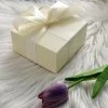 HIER_5310 Chargers & Centerpieces 100 Pack | 4"x4"x2" Ivory Cake Cupcake Party Favor Gift Boxes, DIY