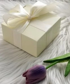 HIER_5310 Chargers & Centerpieces 100 Pack | 4"x4"x2" Ivory Cake Cupcake Party Favor Gift Boxes, DIY