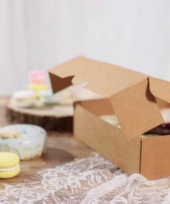 HIER_5310 12 Pack | 9"x9"x2" Natural Cardboard Bakery Cake Pie Or Cupcake Boxes Chargers & Centerpieces
