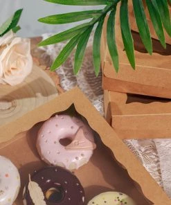 HIER_5310 12 Pack | 9"x9"x2" Natural Cardboard Bakery Cake Pie Or Cupcake Boxes Chargers & Centerpieces 18 HIER_5310 12 Pack | 9