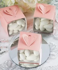 HIER_5310 100 Pack | Pink DIY Cardstock Wraps For Clear Party Favor Gift Boxes - Clearance SALE