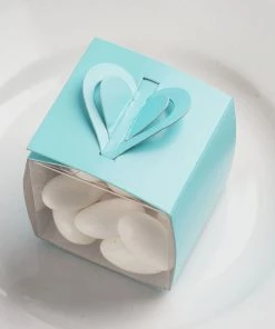 HIER_5310 100 Pack | Turquoise DIY Wraps For Clear Party Favor Candy Gift Boxes- Clearance SALE Chargers & Centerpieces