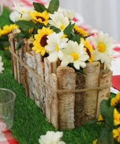 HIER_4320 5" Tall Natural Wooden Candle Holders With Plastic Lining | Flower Vase | Rustic Wedding Centerpieces Chargers & Centerpieces 23 HIER_4320 5