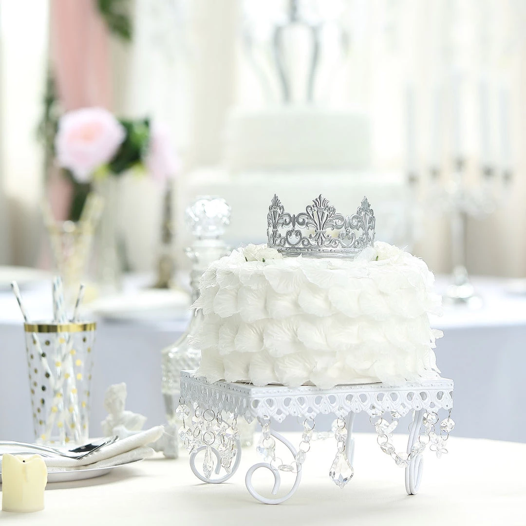 HIER_4200 2" Shiny Silver Metal Princess Crown Cake Topper, Wedding Cake Decor 8 HIER_4200 2" Shiny Silver Metal Princess Crown Cake Topper, Wedding Cake Decor