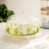 HIER_4120 12" Clear Acrylic Cake Plate Stand & Dome Lid, Multipurpose Serving Dish