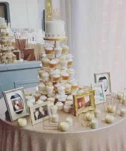 HIER_4100 Chargers & Centerpieces 10" Round Clear Acrylic Cake And Cupcake Display Stand Plates, DIY