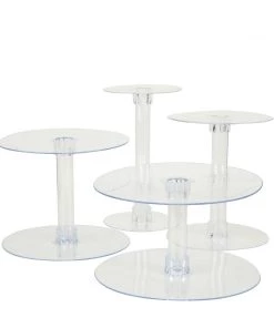 HIER_4120 4-Tier XL Clear Acrylic Cake Stand Set Cupcake Holder Dessert Pedestal Chargers & Centerpieces