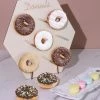 HIER_4130 Chargers & Centerpieces 13" Donut Bar Wall Display Stand Hexagon Detachable Board Dessert Holder