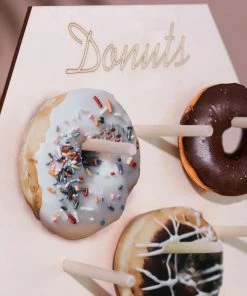 HIER_4130 Chargers & Centerpieces 13" Donut Bar Wall Display Stand Hexagon Detachable Board Dessert Holder