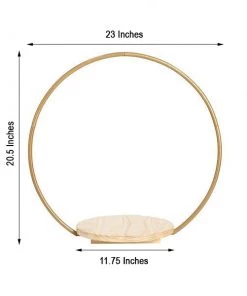 HIER_4110 20" Round Wedding Arch Cake Stand, Metal Floral Centerpieces Display 16 HIER_4110 20