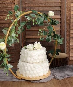 HIER_4110 20" Round Wedding Arch Cake Stand, Metal Floral Centerpieces Display 24 HIER_4110 20