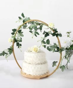 HIER_4110 20" Round Wedding Arch Cake Stand, Metal Floral Centerpieces Display 21 HIER_4110 20