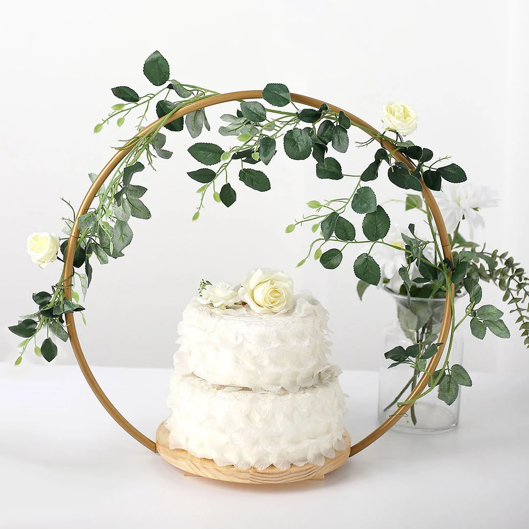 HIER_4110 20" Round Wedding Arch Cake Stand, Metal Floral Centerpieces Display 1 HIER_4110 20" Round Wedding Arch Cake Stand, Metal Floral Centerpieces Display