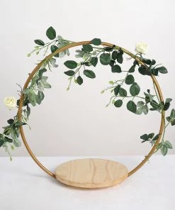 HIER_4110 20" Round Wedding Arch Cake Stand, Metal Floral Centerpieces Display 19 HIER_4110 20
