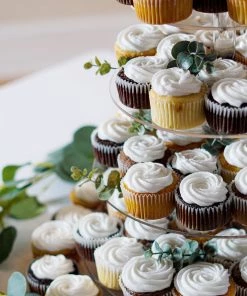 HIER_4120 12" Heavy Duty Acrylic Round 4-Tier Cake Stand, Cupcake Tower, Dessert Holder Chargers & Centerpieces