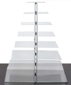 HIER_4120 29" Heavy Duty Acrylic Square 8-Tier Cake Stand, Dessert Display Cupcake Holder Chargers & Centerpieces