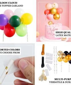 HIER_4200 Chargers & Centerpieces 11 Pcs | Balloon Garland Cloud Cake Topper, Mini Cake Decorations - Black, Red & White 15 HIER_4200 Chargers & Centerpieces 11 Pcs | Balloon Garland Cloud Cake Topper, Mini Cake Decorations - Black, Red & White