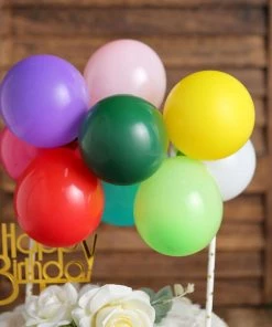 HIER_4200 11 Pcs | Balloon Garland Cloud Cake Topper, Mini Cake Decorations - Assorted Colors Chargers & Centerpieces