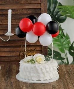 HIER_4200 Chargers & Centerpieces 11 Pcs | Balloon Garland Cloud Cake Topper, Mini Cake Decorations - Black, Red & White 22 HIER_4200 Chargers & Centerpieces 11 Pcs | Balloon Garland Cloud Cake Topper, Mini Cake Decorations - Black, Red & White