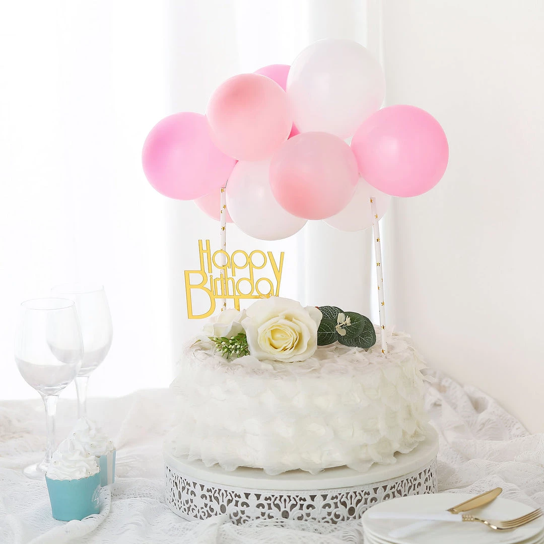 HIER_4200 Chargers & Centerpieces 11 Pcs | Balloon Garland Cloud Cake Topper, Mini Cake Decorations - Blush, Pink & White 8 HIER_4200 Chargers & Centerpieces 11 Pcs | Balloon Garland Cloud Cake Topper, Mini Cake Decorations - Blush, Pink & White
