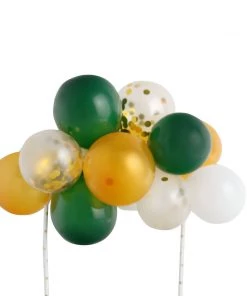 HIER_4200 14 Pcs | Confetti Balloon Garland Cloud Cake Topper, Mini Cake Decorations - Clear, Gold, Hunter Green & White Chargers & Centerpieces 14 HIER_4200 14 Pcs | Confetti Balloon Garland Cloud Cake Topper, Mini Cake Decorations - Clear, Gold, Hunter Green & White Chargers & Centerpieces