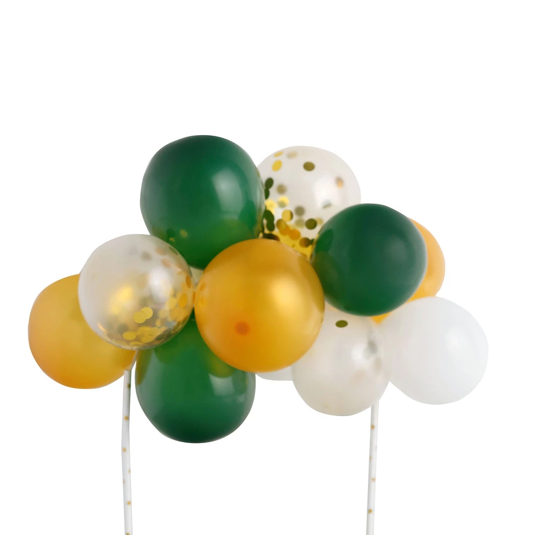 HIER_4200 14 Pcs | Confetti Balloon Garland Cloud Cake Topper, Mini Cake Decorations - Clear, Gold, Hunter Green & White Chargers & Centerpieces 3 HIER_4200 14 Pcs | Confetti Balloon Garland Cloud Cake Topper, Mini Cake Decorations - Clear, Gold, Hunter Green & White Chargers & Centerpieces