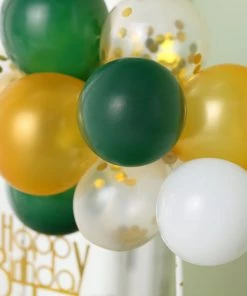 HIER_4200 14 Pcs | Confetti Balloon Garland Cloud Cake Topper, Mini Cake Decorations - Clear, Gold, Hunter Green & White Chargers & Centerpieces 20 HIER_4200 14 Pcs | Confetti Balloon Garland Cloud Cake Topper, Mini Cake Decorations - Clear, Gold, Hunter Green & White Chargers & Centerpieces