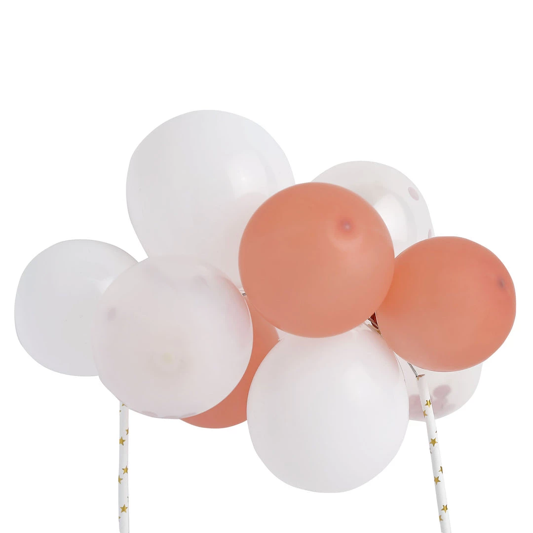 HIER_4200 11 Pcs | Confetti Balloon Garland Cloud Cake Topper, Mini Cake Decorations - Clear, Rose Gold & White Chargers & Centerpieces 3 HIER_4200 11 Pcs | Confetti Balloon Garland Cloud Cake Topper, Mini Cake Decorations - Clear, Rose Gold & White Chargers & Centerpieces