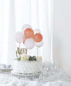 HIER_4200 11 Pcs | Confetti Balloon Garland Cloud Cake Topper, Mini Cake Decorations - Clear, Rose Gold & White Chargers & Centerpieces 17 HIER_4200 11 Pcs | Confetti Balloon Garland Cloud Cake Topper, Mini Cake Decorations - Clear, Rose Gold & White Chargers & Centerpieces