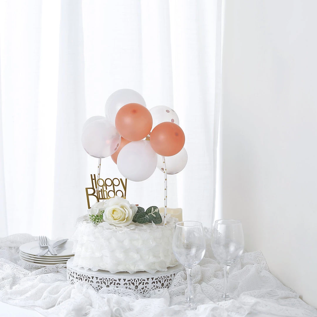 HIER_4200 11 Pcs | Confetti Balloon Garland Cloud Cake Topper, Mini Cake Decorations - Clear, Rose Gold & White Chargers & Centerpieces 6 HIER_4200 11 Pcs | Confetti Balloon Garland Cloud Cake Topper, Mini Cake Decorations - Clear, Rose Gold & White Chargers & Centerpieces
