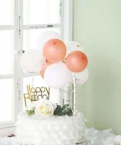 HIER_4200 11 Pcs | Confetti Balloon Garland Cloud Cake Topper, Mini Cake Decorations - Clear, Rose Gold & White Chargers & Centerpieces 20 HIER_4200 11 Pcs | Confetti Balloon Garland Cloud Cake Topper, Mini Cake Decorations - Clear, Rose Gold & White Chargers & Centerpieces