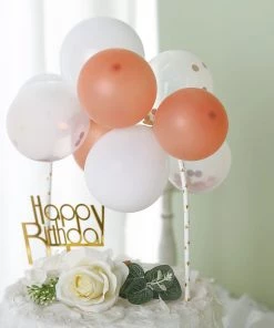 HIER_4200 11 Pcs | Confetti Balloon Garland Cloud Cake Topper, Mini Cake Decorations - Clear, Rose Gold & White Chargers & Centerpieces 21 HIER_4200 11 Pcs | Confetti Balloon Garland Cloud Cake Topper, Mini Cake Decorations - Clear, Rose Gold & White Chargers & Centerpieces