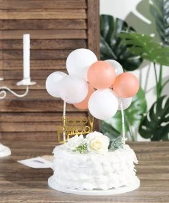 HIER_4200 11 Pcs | Confetti Balloon Garland Cloud Cake Topper, Mini Cake Decorations - Clear, Rose Gold & White Chargers & Centerpieces 22 HIER_4200 11 Pcs | Confetti Balloon Garland Cloud Cake Topper, Mini Cake Decorations - Clear, Rose Gold & White Chargers & Centerpieces