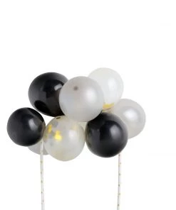 HIER_4200 11 Pcs | Confetti Balloon Garland Cloud Cake Topper, Mini Cake Decorations - Black, Silver & Clear Chargers & Centerpieces 15 HIER_4200 11 Pcs | Confetti Balloon Garland Cloud Cake Topper, Mini Cake Decorations - Black, Silver & Clear Chargers & Centerpieces