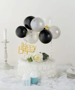 HIER_4200 11 Pcs | Confetti Balloon Garland Cloud Cake Topper, Mini Cake Decorations - Black, Silver & Clear Chargers & Centerpieces 20 HIER_4200 11 Pcs | Confetti Balloon Garland Cloud Cake Topper, Mini Cake Decorations - Black, Silver & Clear Chargers & Centerpieces
