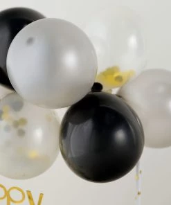 HIER_4200 11 Pcs | Confetti Balloon Garland Cloud Cake Topper, Mini Cake Decorations - Black, Silver & Clear Chargers & Centerpieces 22 HIER_4200 11 Pcs | Confetti Balloon Garland Cloud Cake Topper, Mini Cake Decorations - Black, Silver & Clear Chargers & Centerpieces