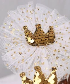 HIER_4200 Chargers & Centerpieces 9 Pack | Gold Sequin Crown & Tutu Cupcake Cake Toppers, Princess Party Decor Supplies 22 HIER_4200 Chargers & Centerpieces 9 Pack | Gold Sequin Crown & Tutu Cupcake Cake Toppers, Princess Party Decor Supplies