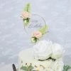 HIER_4200 3 Pcs | Gold Acrylic Happy Birthday Cake Topper & Silk Flower Clusters, Cake Decorations Chargers & Centerpieces