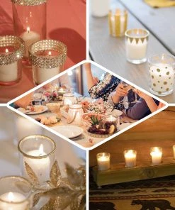 HIER_3820 12 Pack | Lavender Votive Candle & Clear Glass Votive Holder Candle Set Chargers & Centerpieces 11 HIER_3820 12 Pack | Lavender Votive Candle & Clear Glass Votive Holder Candle Set Chargers & Centerpieces